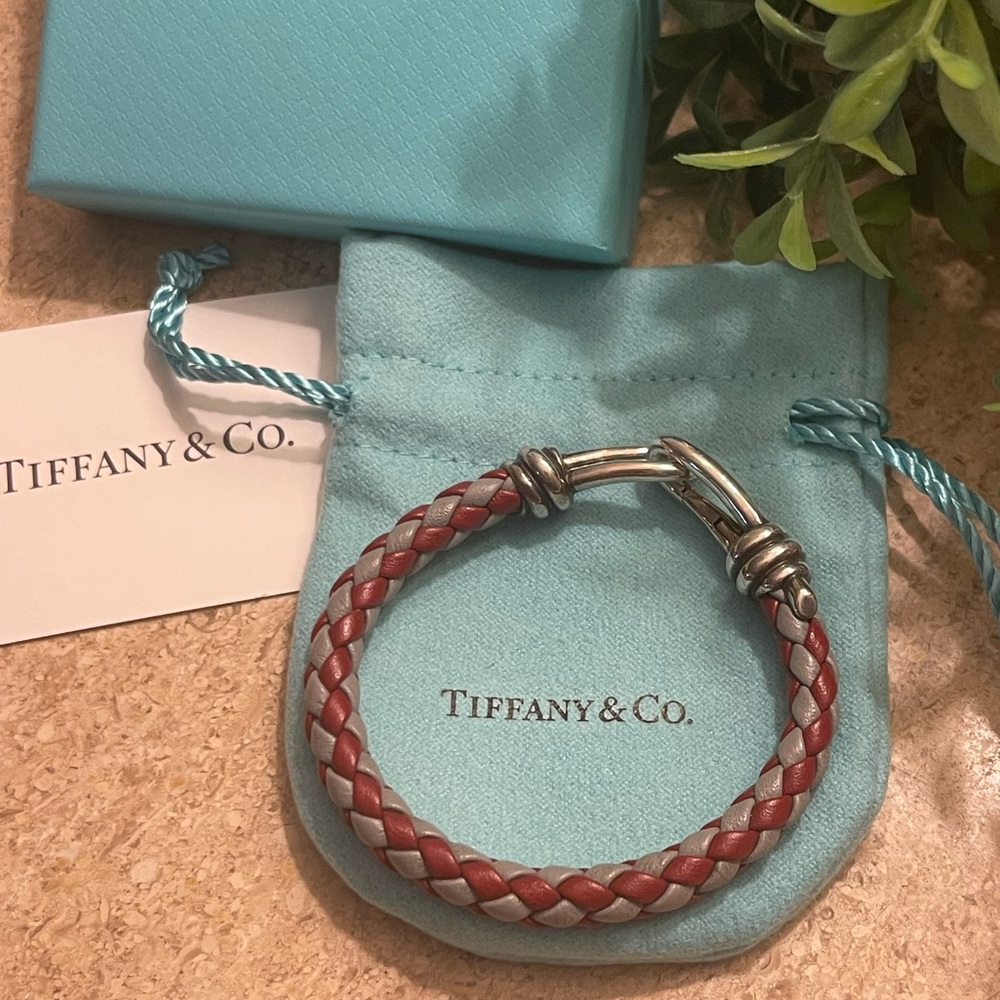 Tiffany & Co. Paloma Picasso silver Knot clasp Braid leather Bracelet